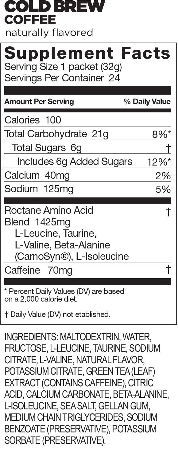 Cold Brew GU Energy Gel Nutrition Facts