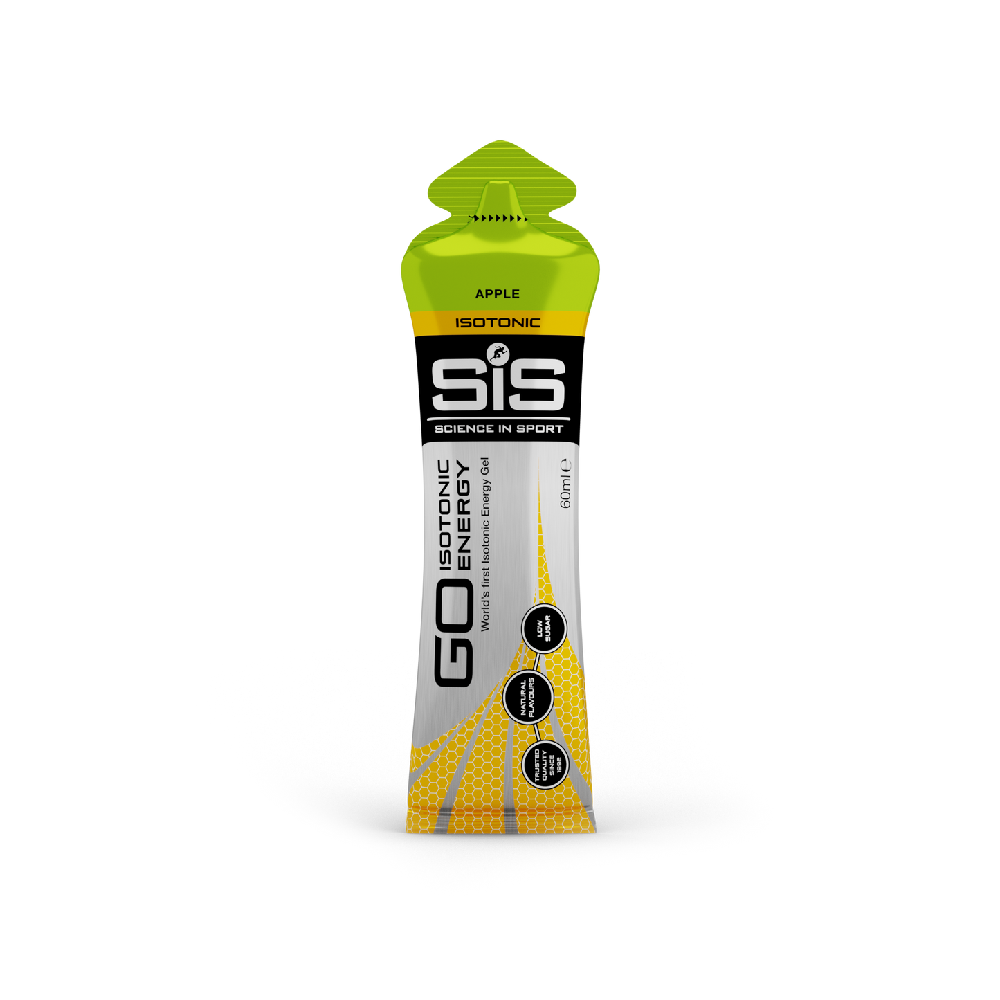 SiS isotonic energy gel packaging on a white background