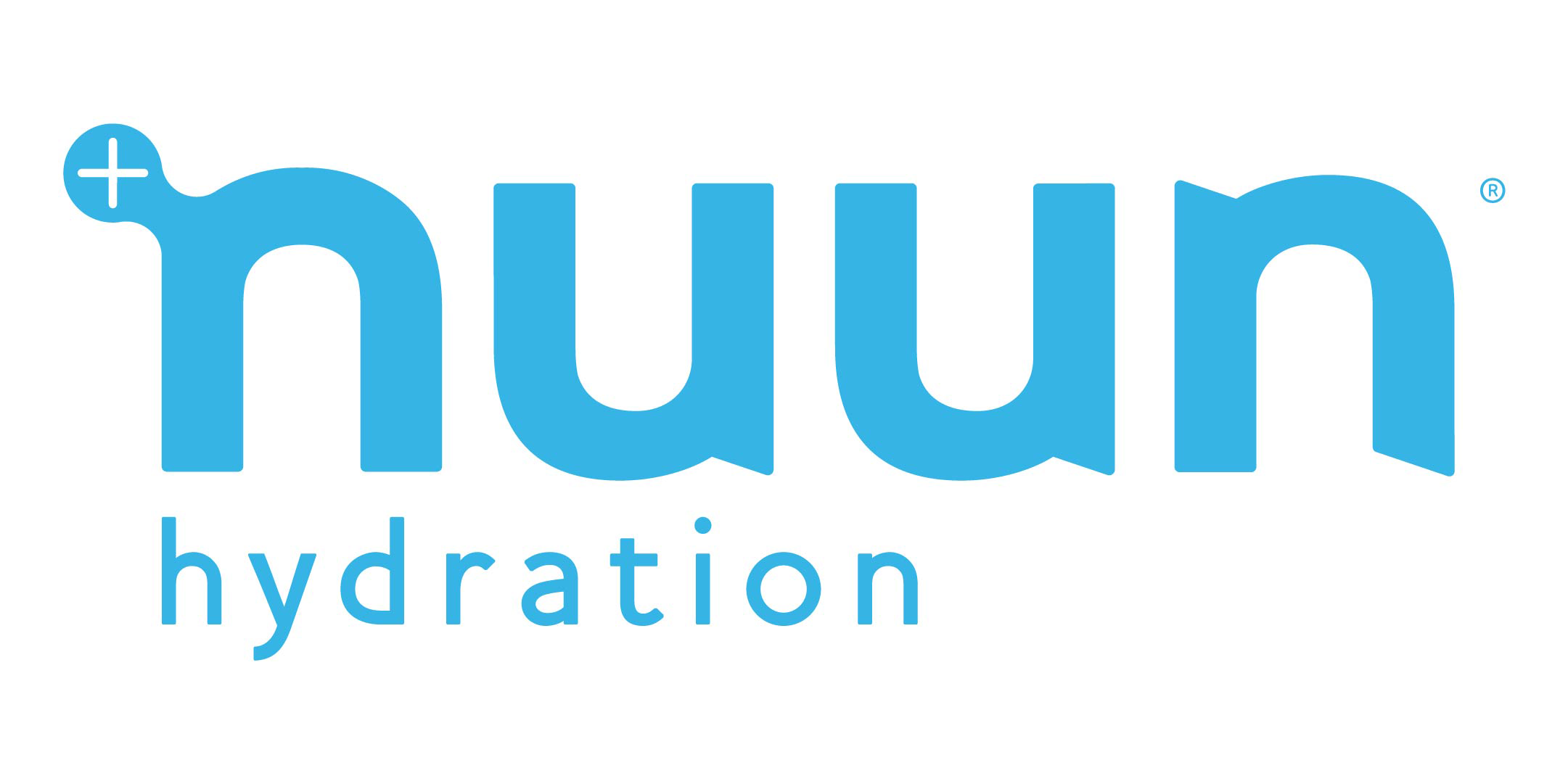 Nuun hydration logo in blue on a white background