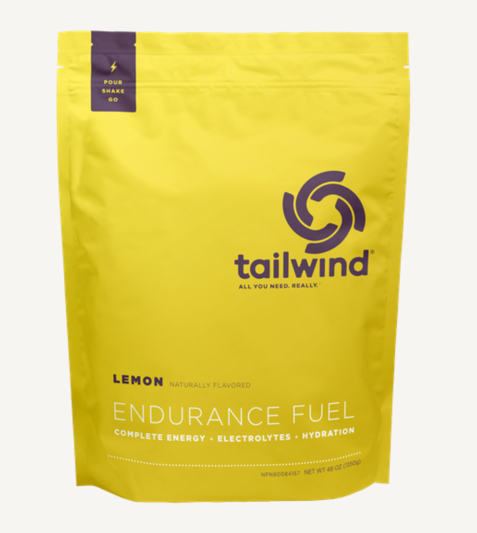 Tailwind Endurance Fuel 30 Serving Pouch of Lemon flavor on a white background