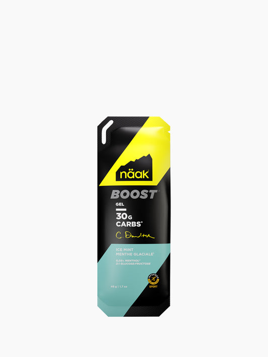 A single Ice Mint Naak Gel 30g Carbs pouch | Fuel Kit