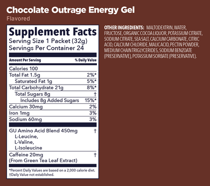 GU Energy Gel: Chocolate Outrage- 20 mg Caffeine
