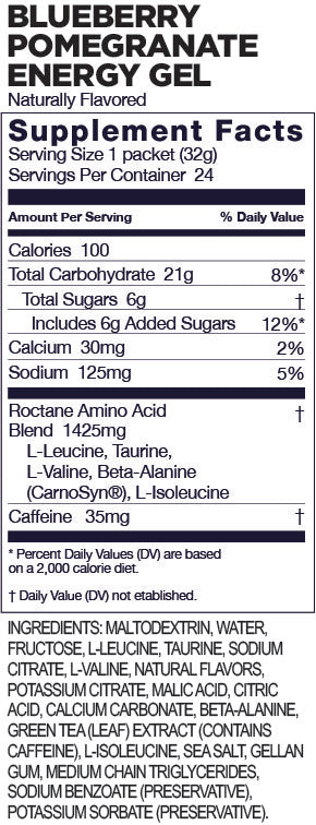 Berry and Pomegranate Gu Energy Gel Nutrition Facts