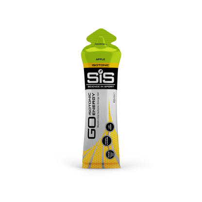 SiS isotonic energy gel packaging on a white background