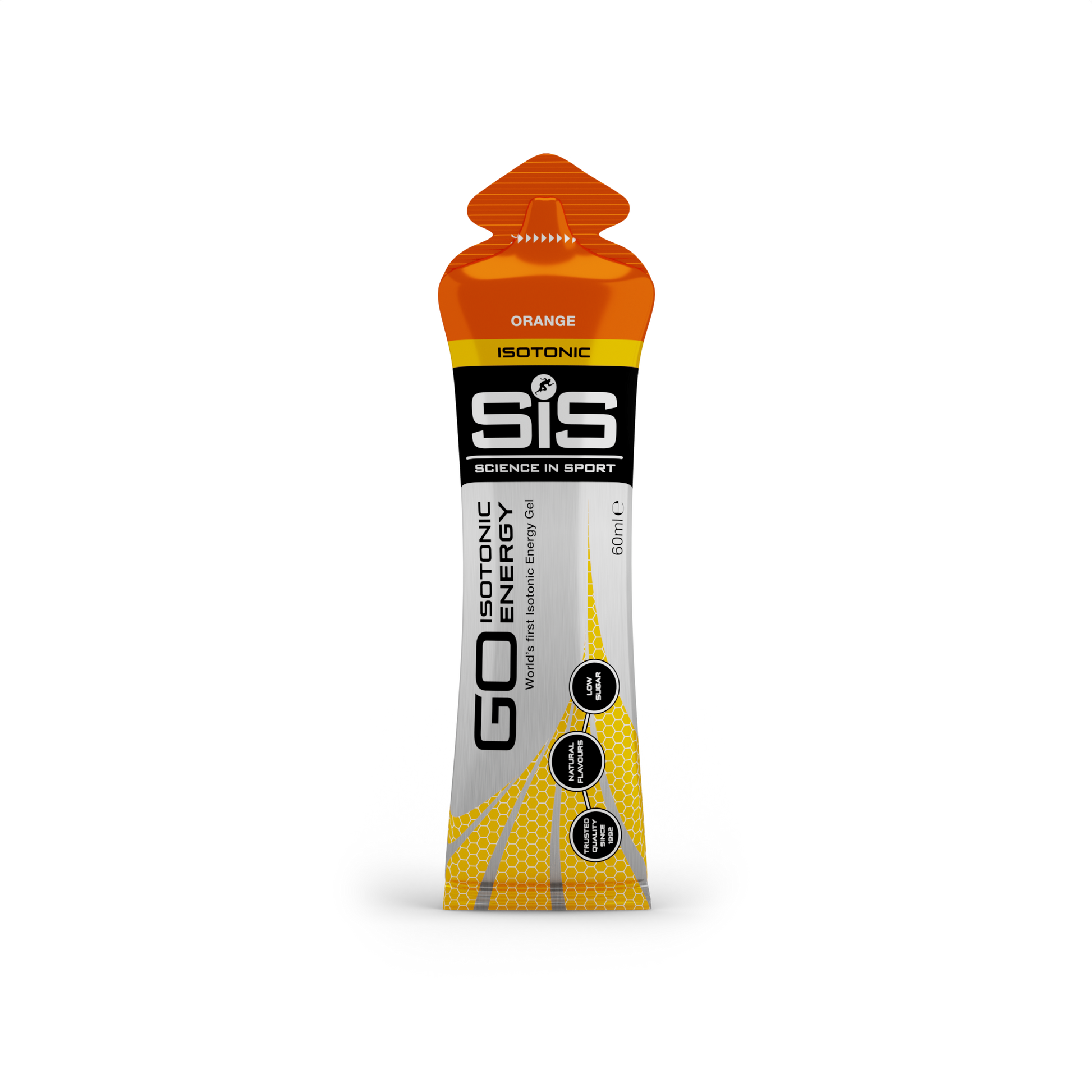 SiS isotonic energy gel package in Orange flavour
