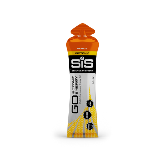 SiS isotonic energy gel package in Orange flavour