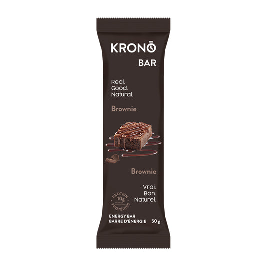 Picture of Brownie Krono Bar on a white background.