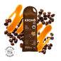 Picture of Krono Maple Coffee gel with a a picture of maple syrup and coffee beans in the background.