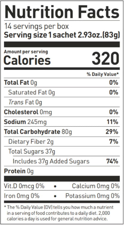 Maurten 320 Drink Mix nutrition facts