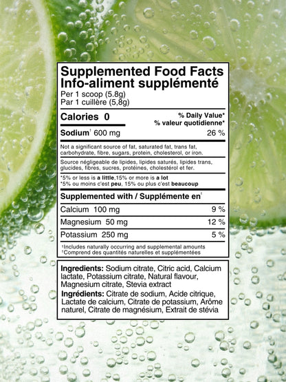 Olway Hydration Electrolyte Mix Supplemented Food Facts for Lime Salt Flavour | Fuel Kit