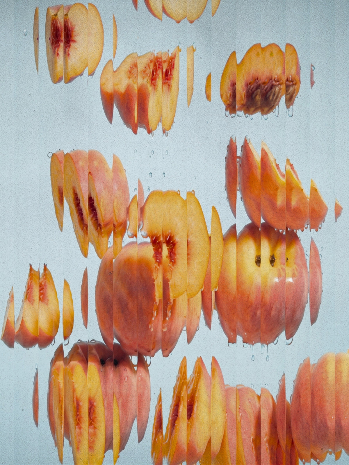 Distorted picture of peaches showing peach flavour for Olway Electrolyte Mix | Fuel Kit