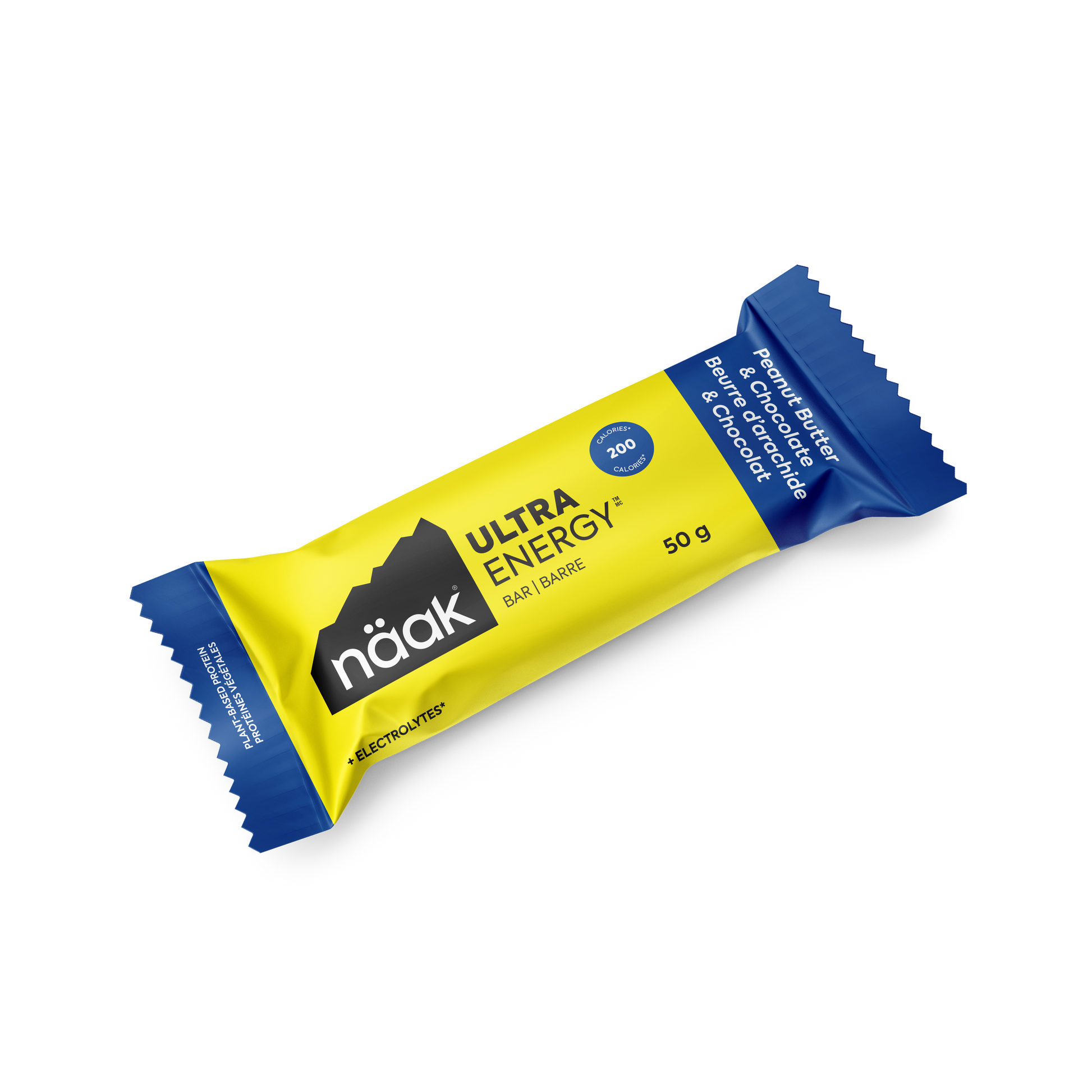 Näak Ultra Energy Peanut Butter Chocolate bar front packaging available at Fuel Kit
