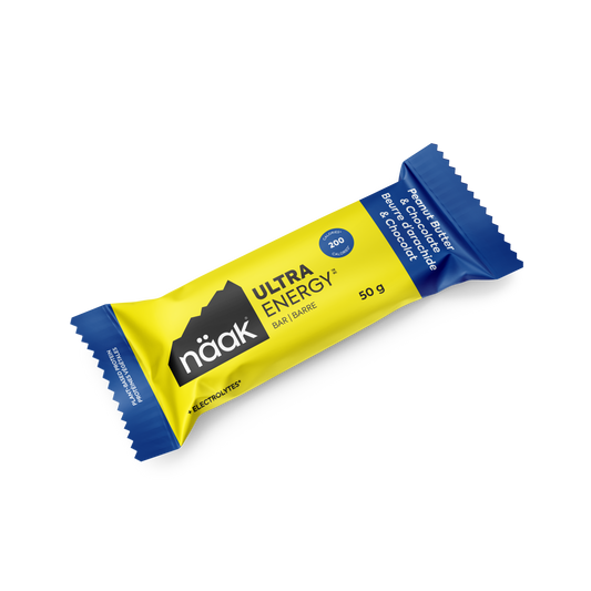 Näak Ultra Energy Peanut Butter Chocolate bar front packaging available at Fuel Kit