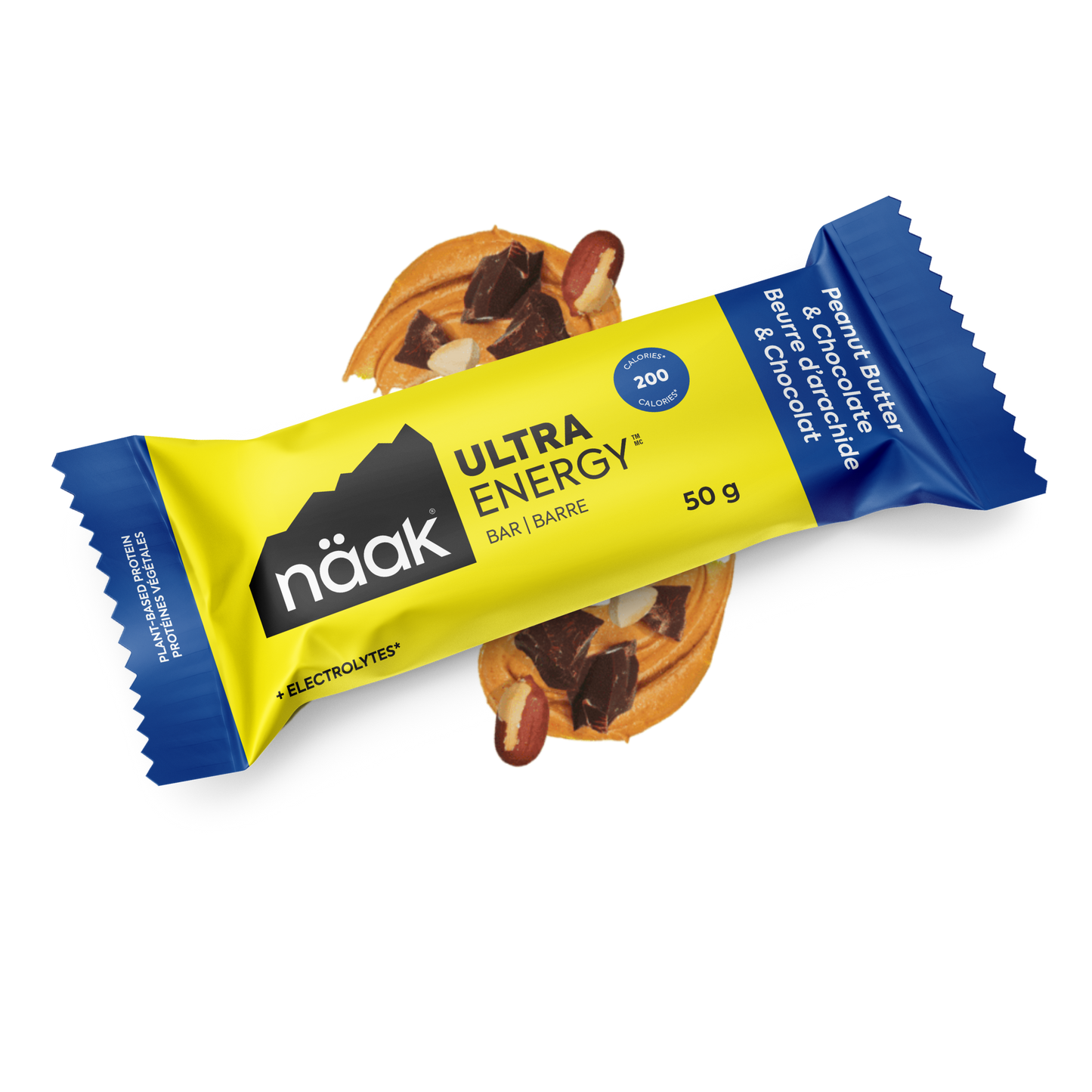 Näak Ultra Energy Peanut Butter Chocolate bar with swirl of peanut butter available at Fuel Kit