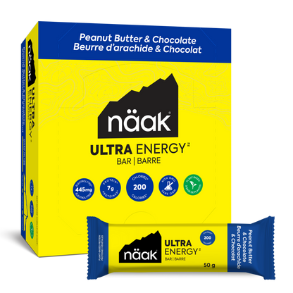 Box of Näak Ultra Energy Peanut Butter Chocolate bars available at Fuel Kit