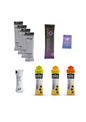 Collection of various sports drink mixes on a white background featuring Fuel Kit's run and ride 3-hour kit