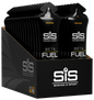 Display of SIS Science in Sport Beta Fuel packets on a black stand.