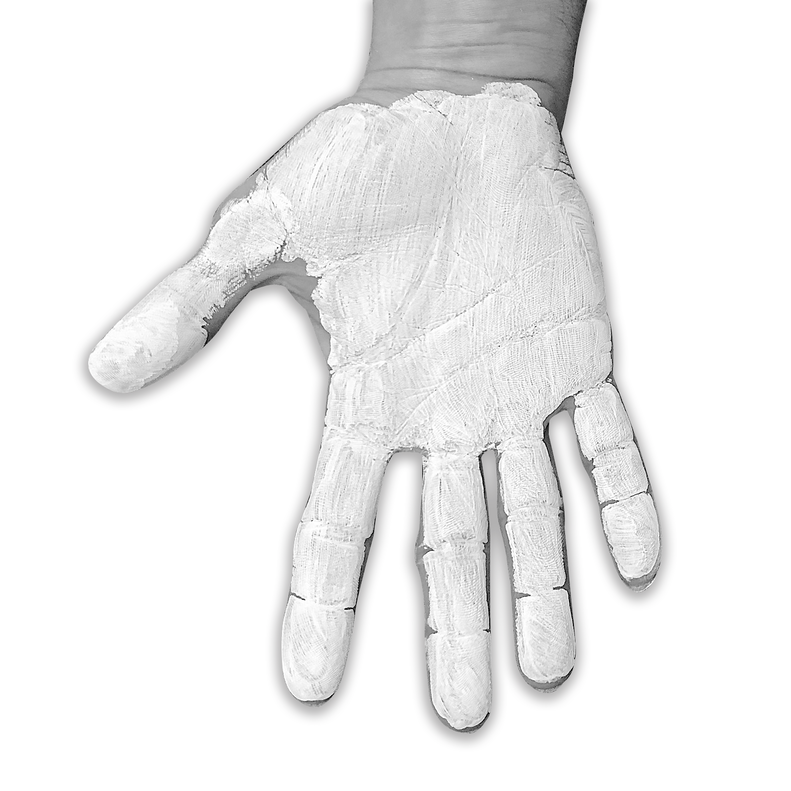 A hand with FrictionLabs Liquid Chalk applied.