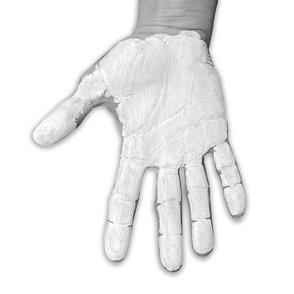 A hand with FrictionLabs Liquid Chalk applied.