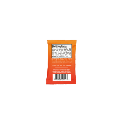 Tailwind Rapid Hydration: Single Serving, Orange, back of packet - Fuel Kit