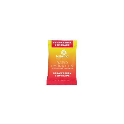 Strawberry Lemonade-flavored Tailwind Rapid Hydration individual packet on a white background