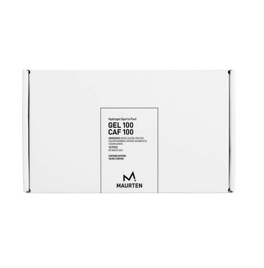 White box of Maurten Gel 100 Caf 100 available at Fuel Kit