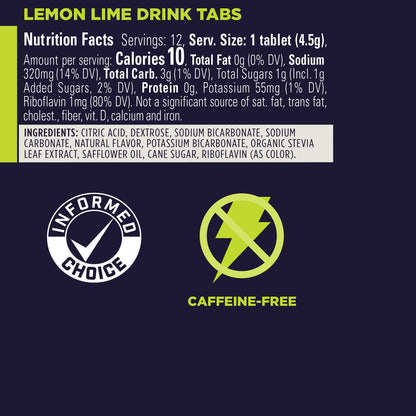 Lemon Lime Gu Drink Tab Nutrition Facts