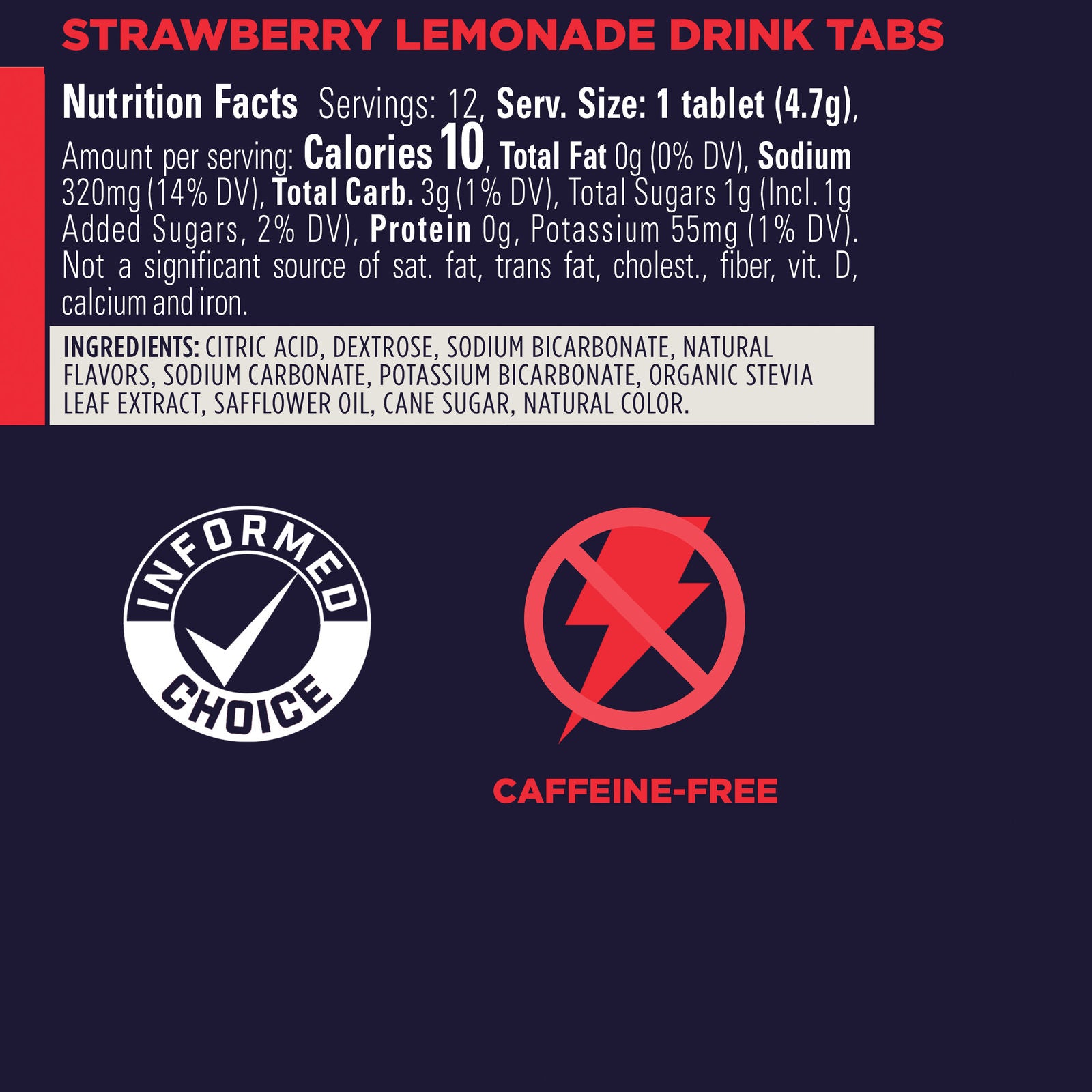 Strawberry Lemonade Gu Drink Tab Nutrition Facts