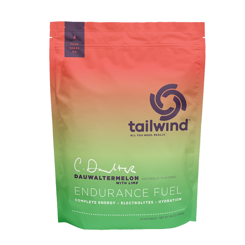 Tailwind Endurance Fuel 30 Serving Pouch of Dauwaltermelon flavor on a white background