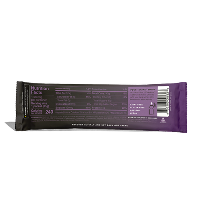 Tailwind Recovery Mix Purple package with nutrition label on a white background