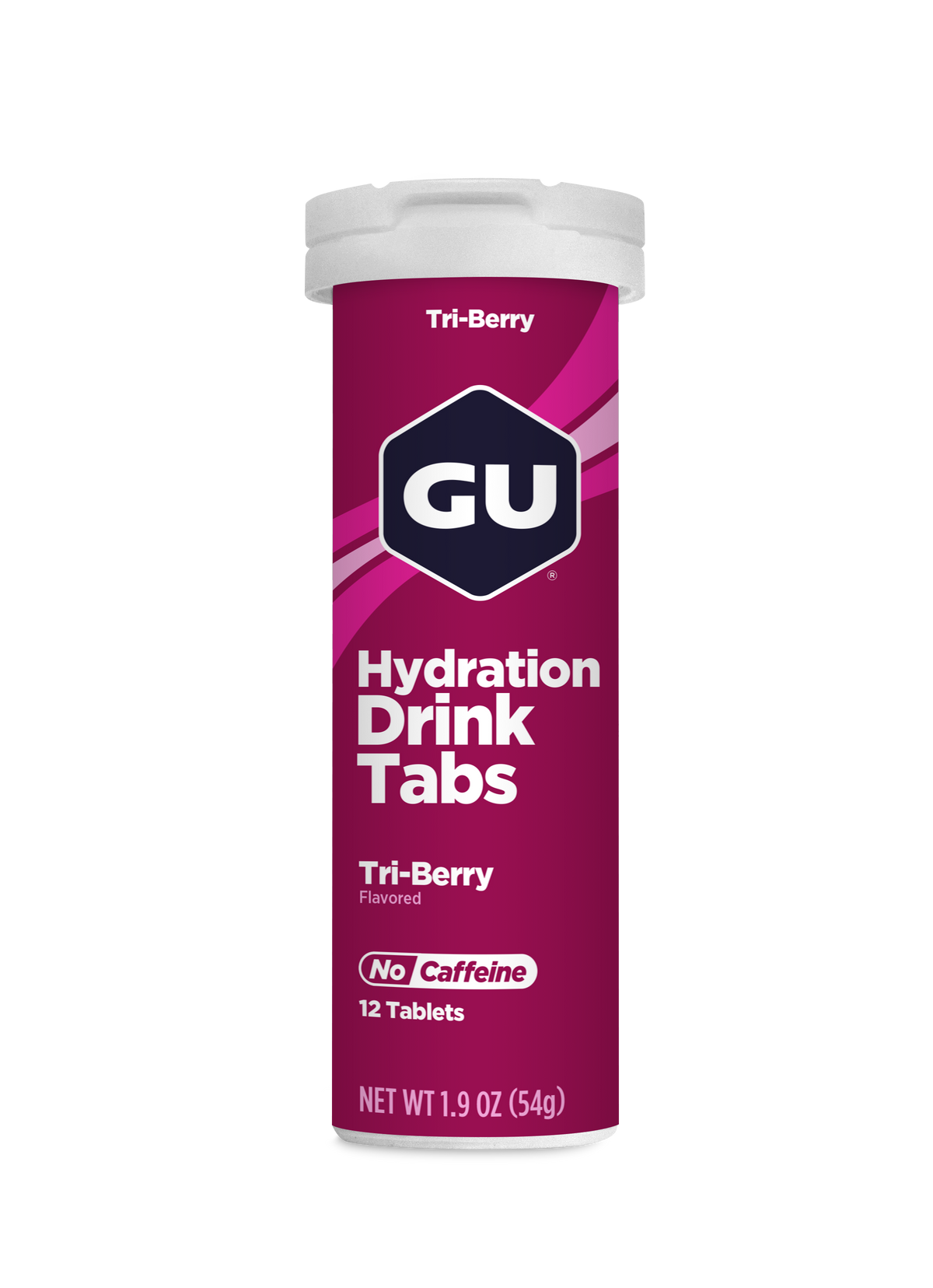 GU Hydration Drink Tabs Tri-Berry canister on a white background available at Fuel Kit