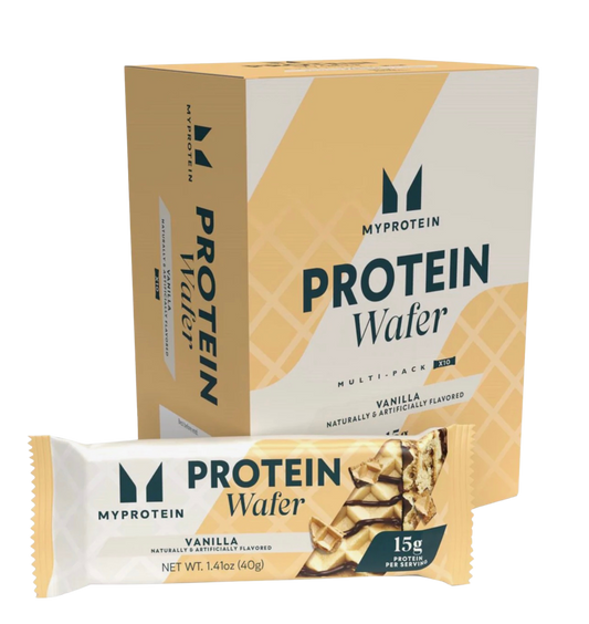 MyProtein Vanilla Protein Wafer box on a white background available at Fuel Kit