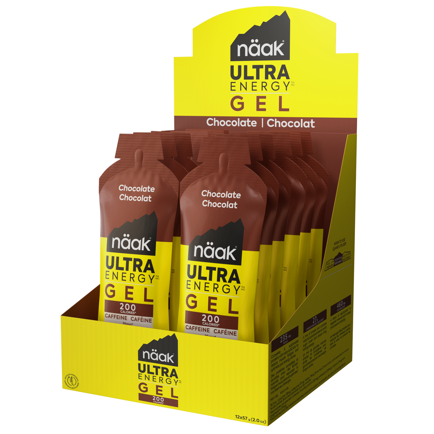 Box of Näak Ultra Energy Gel in Chocolate available at Fuel Kit