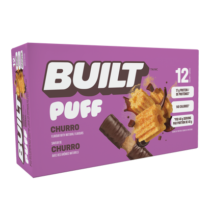 Built Bar Puff Churro box of 12 | available at Fuel Kit