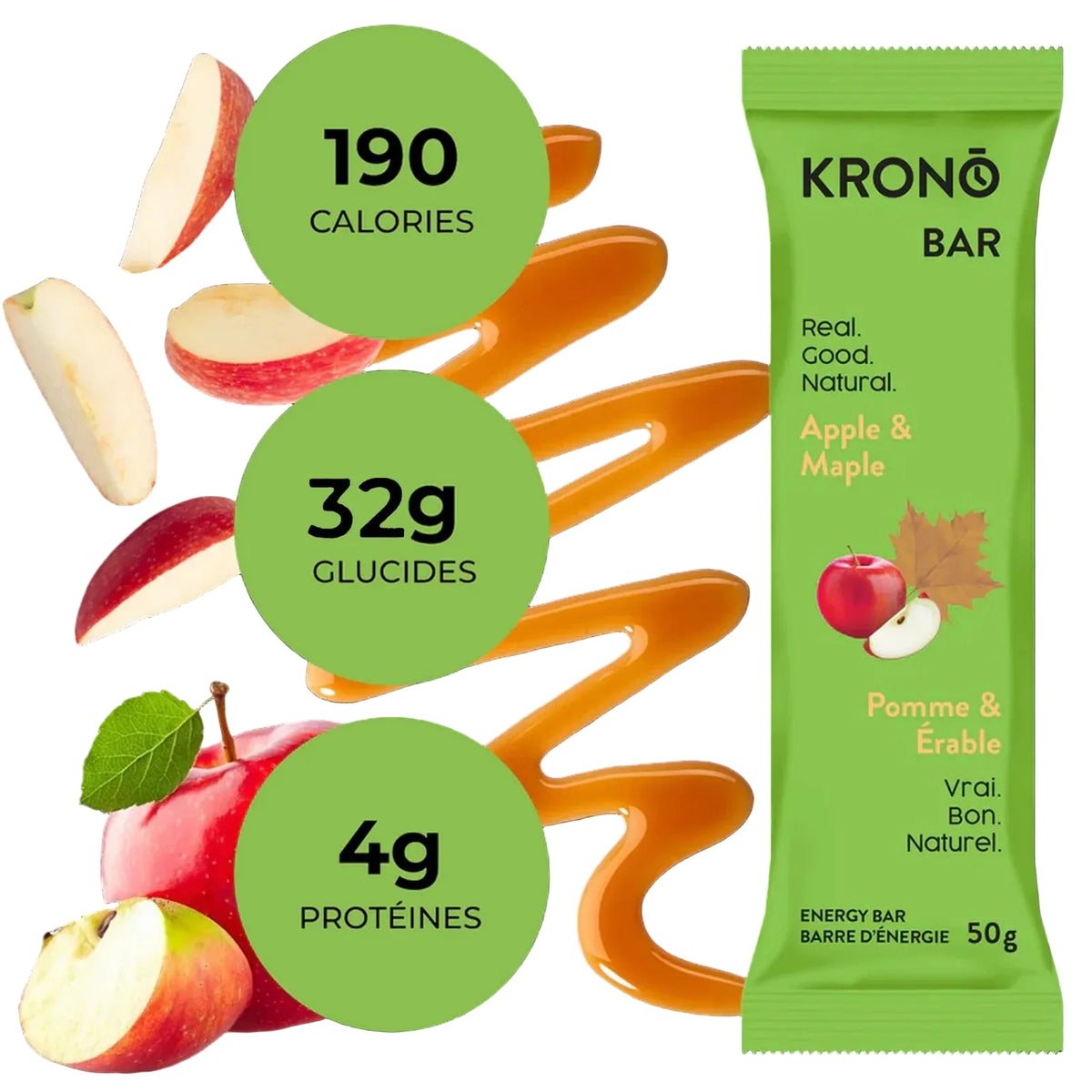 Krono Energy Bar Apple & Maple with Nutrition Facts | Fuel Kit