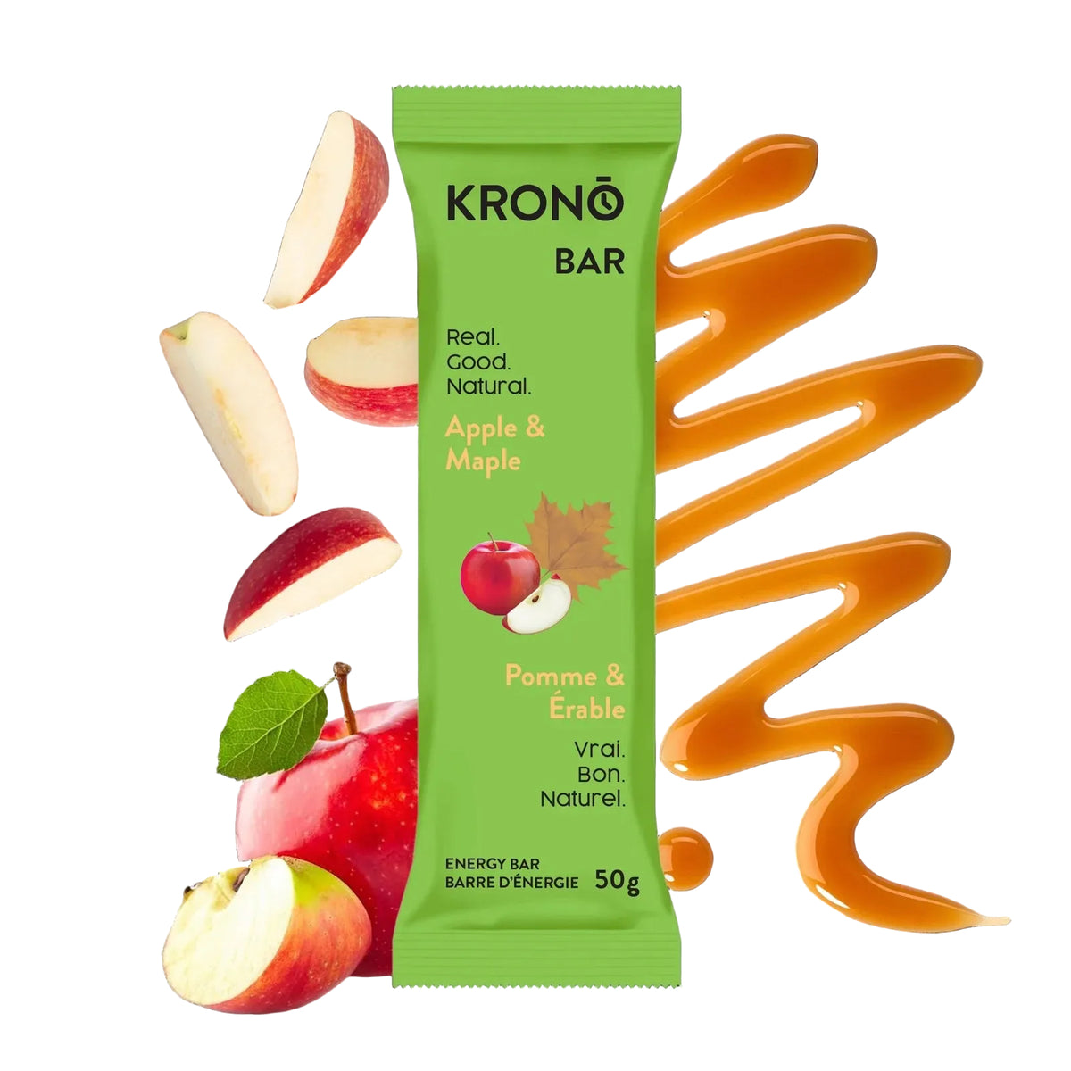 Krono Bar in Apple & Maple flavour with apple slices and a drizzle pf maple syrup | Fuel Kit
